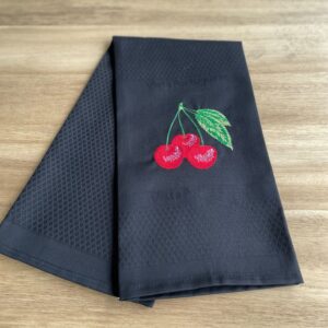 Keukentheedoek Kers zwart