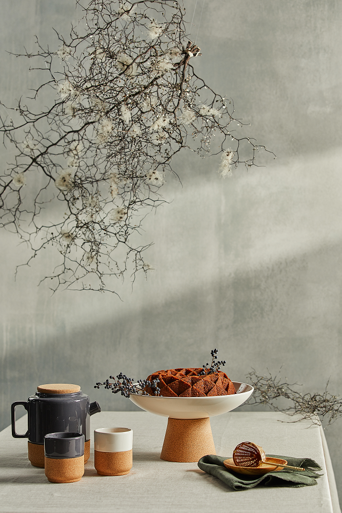 Alma Gemea donkergrijs Theepot for 2, keramiek met eco kurk - Afbeelding 2