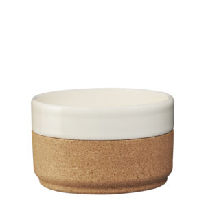 Alma Gemea pearl wit cereal bowl, ontbijt kom, met eco kurk, 2 stuks