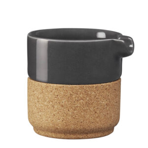 Alma Gemea donkergrijs Melkkannetje, keramiek met eco kurk