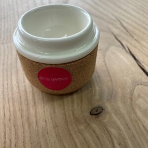 Alma Gemea pearl wit eierdopjes, met eco kurk, set van 4 stuks