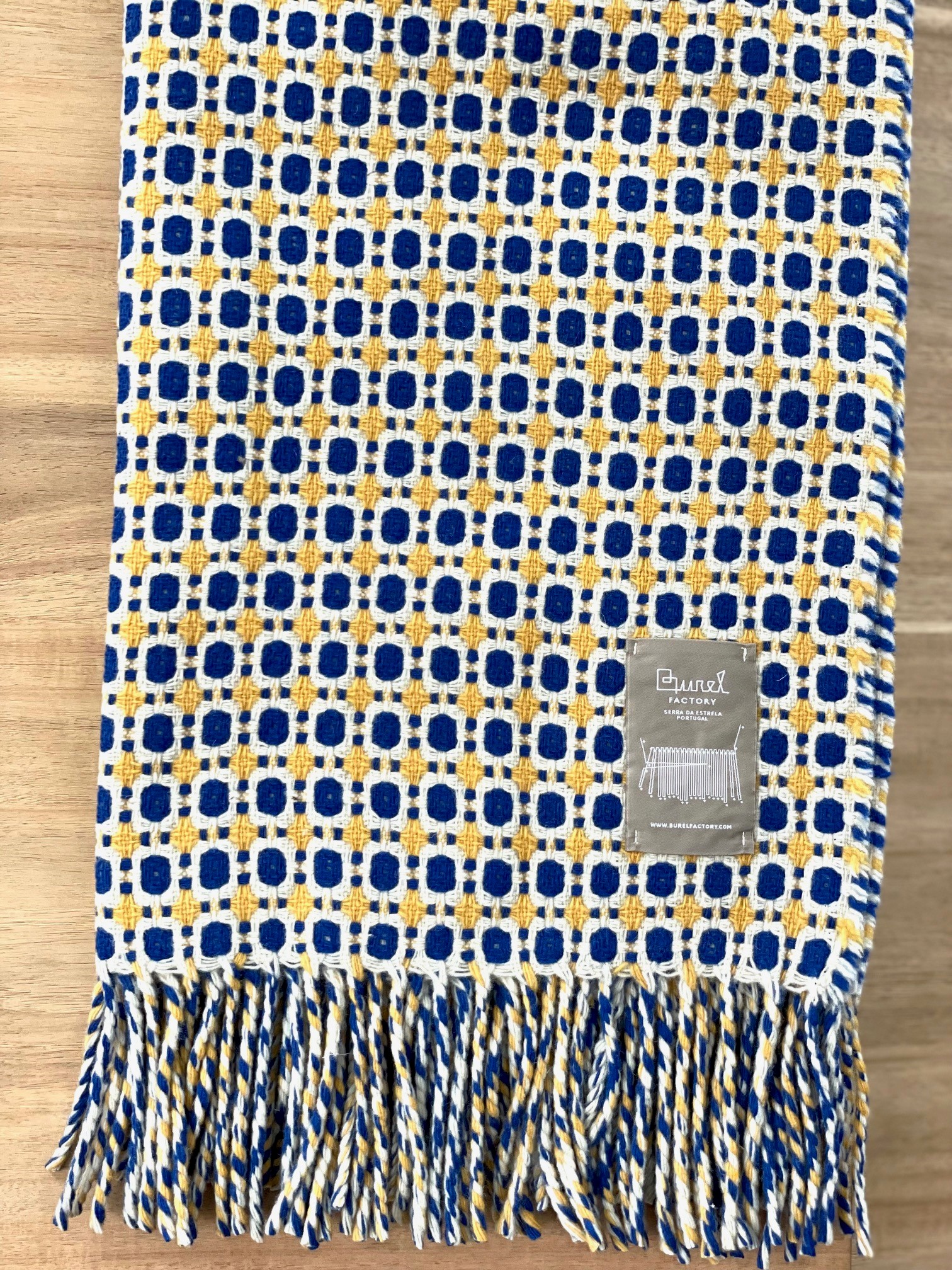Plaid Vintage 15/7 grijs, blauw, geel - Afbeelding 3