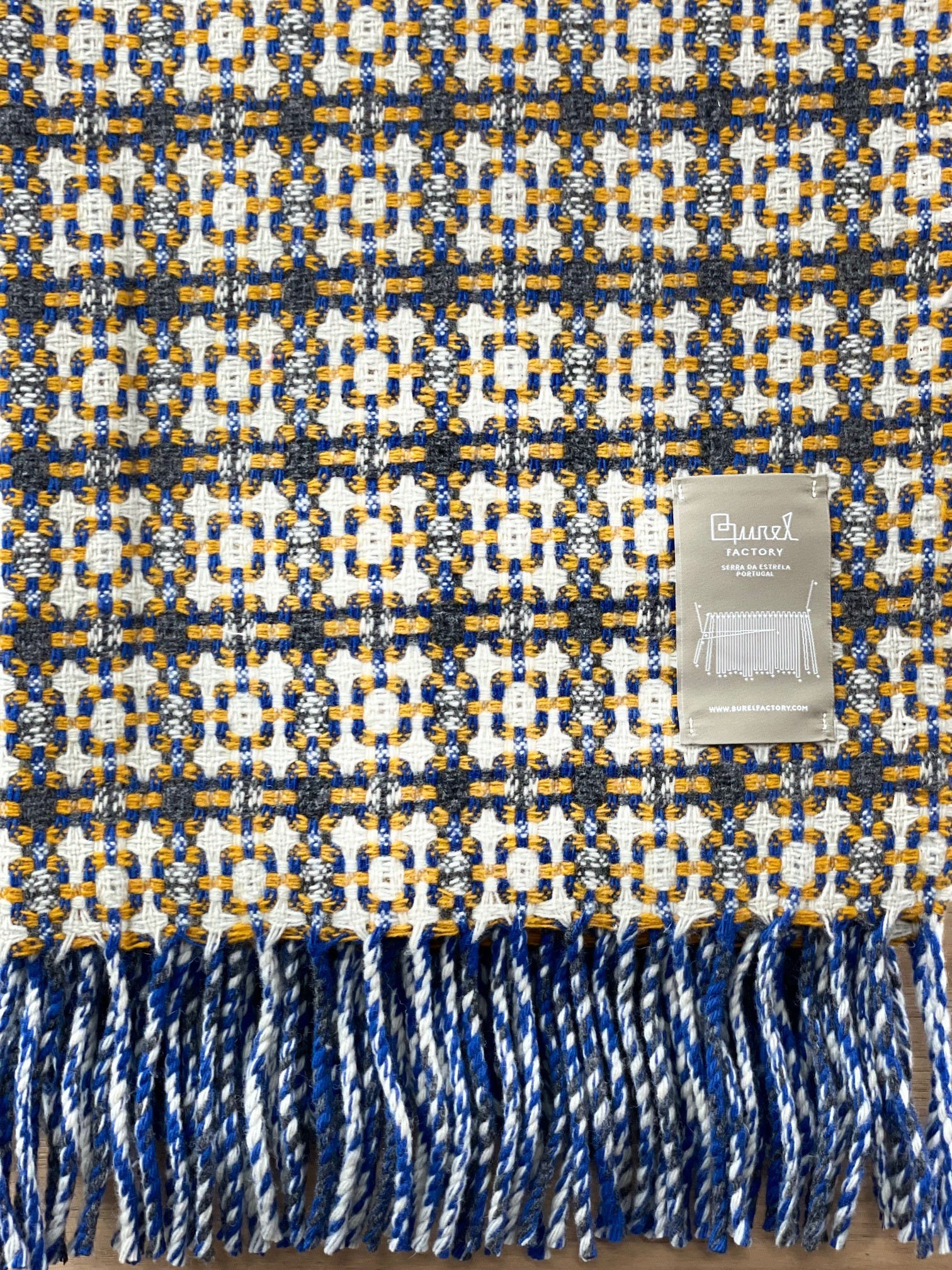 Plaid Vintage 15/7 grijs, blauw, geel