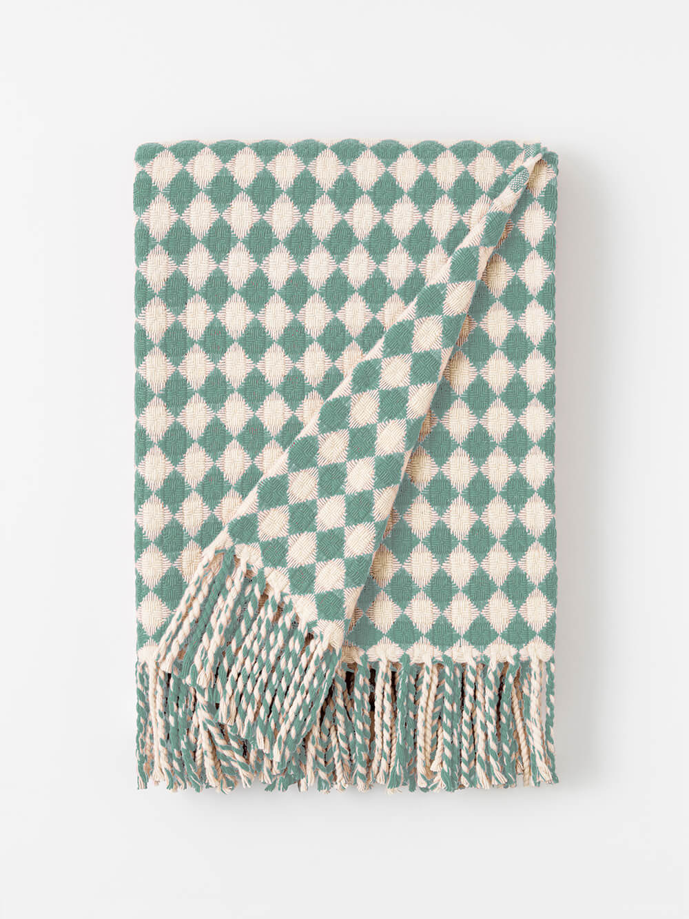 Plaid Azulejo-A, Mint&Pearl geblokt 180x130cm