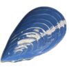 Schaal keramiek mossel groot blauw 40x26x8cm